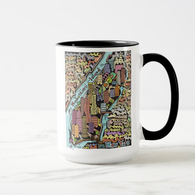 Hand gezeichnete Karte von New York City Tasse (Rechts)