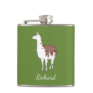 Hand gezeichnete Lama U-Auswahl Hintergrund-Farbe Flachmann