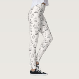 Hand-gezeichnete Leggings des Osterhasen-Muster-|