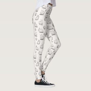 Hand-gezeichnete Leggings des Osterhasen-Muster- 