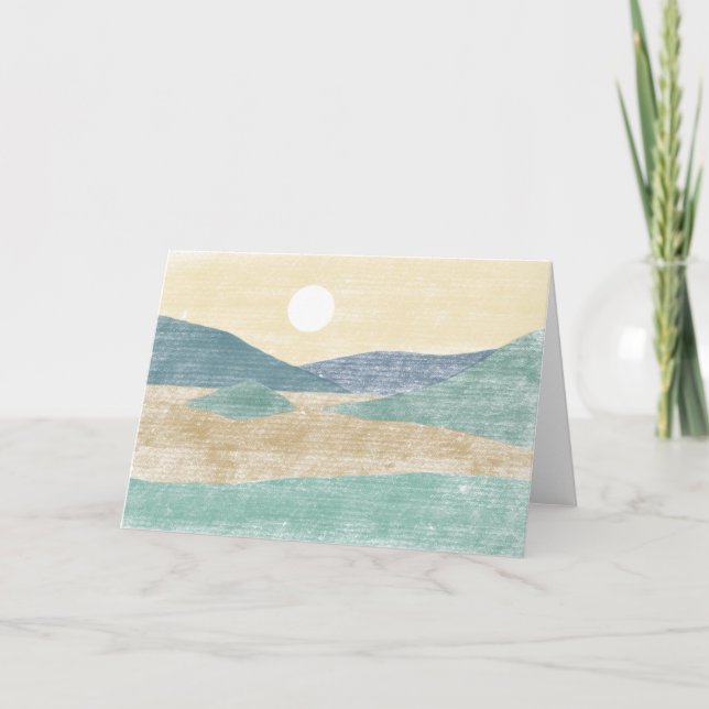Hand gezeichnete Pastelllandschaftskarte Dankeskarte (Vorderseite)