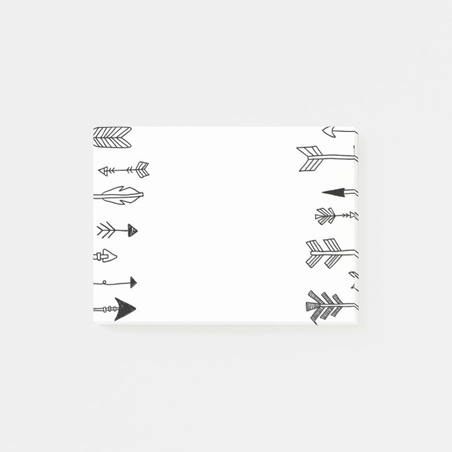 Hand gezeichnete Stammes- Pfeil-Kunst Post-it Klebezettel (Vorderseite)