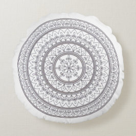 Hand gezeichnete verwickelte Mandala-Kunst für Rundes Kissen