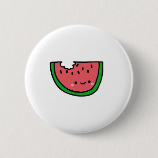 Hand gezeichnete Wassermelone-Cartoon-Illustration Button