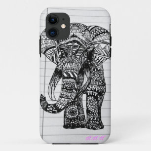 Hand gezeichneter Elefant-Telefon-Kasten iPhone 11 Hülle