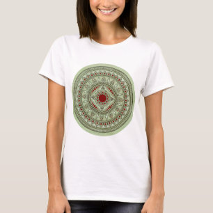 Hand gezeichneter grüner und roter T-Shirt