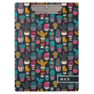 Hand gezeichneter Kaktus im Skizze-Art-Muster Klemmbrett