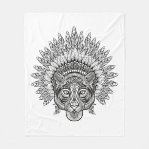 Hand gezeichneter Tiger in der Art Fleecedecke