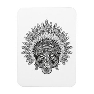 Hand gezeichneter Tiger in der Art Magnet