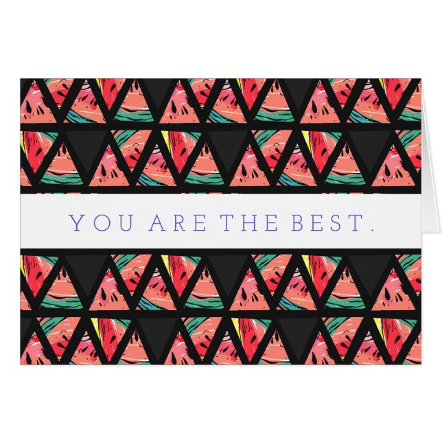 Hand gezeichnetes abstraktes Wassermelone-Muster (Vorderseite (Horizontal))