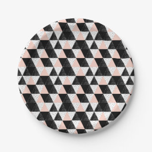 Hand gezeichnetes Dreieck-geometrisches Muster Pappteller