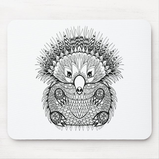 Hand gezeichnetes Echidna-Gekritzel Mousepad (Vorne)