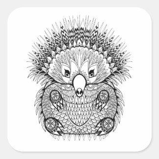Hand gezeichnetes Echidna-Gekritzel Quadratischer Aufkleber