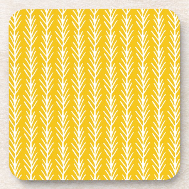 Hand gezeichnetes Goldweizen-Muster Getränkeuntersetzer (Vorderseite)
