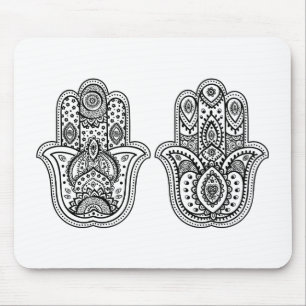Hand gezeichnetes Hamsa mit Verzierungen Mousepad
