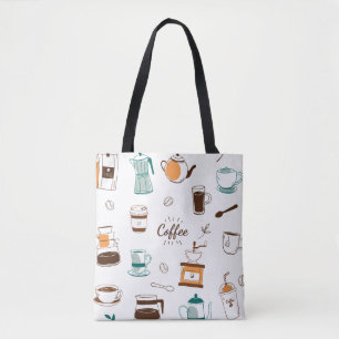 Hand gezeichnetes Kaffee-und Café-Muster