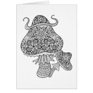 Hand gezeichnetes magisches Pilz-Gekritzel