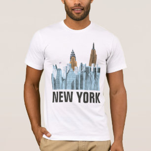 Hand gezeichnetes New York City, NY T-Shirt
