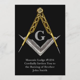 Hand gezeichnetes Quadrat und Kompass Einladung