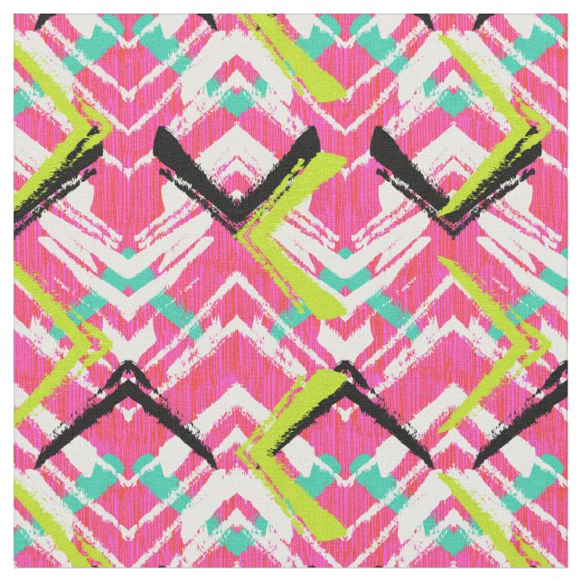 Hand gezeichnetes rosa Zickzack-Muster Stoff (Nahaufnahme)