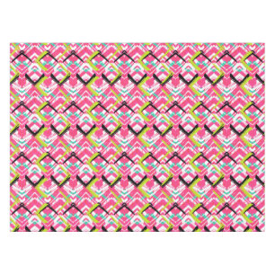 Hand gezeichnetes rosa Zickzack-Muster Tischdecke
