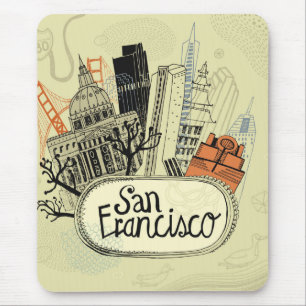 Hand gezeichnetes San Francisco Mousepad