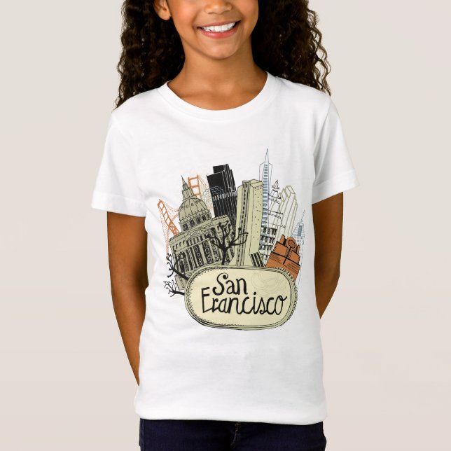 Hand gezeichnetes San Francisco T-Shirt (Vorderseite)