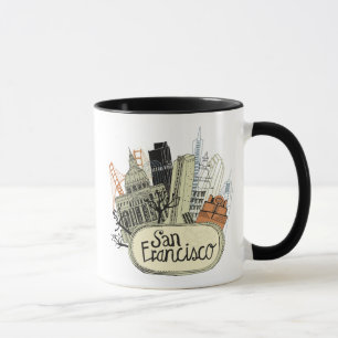 Hand gezeichnetes San Francisco Tasse