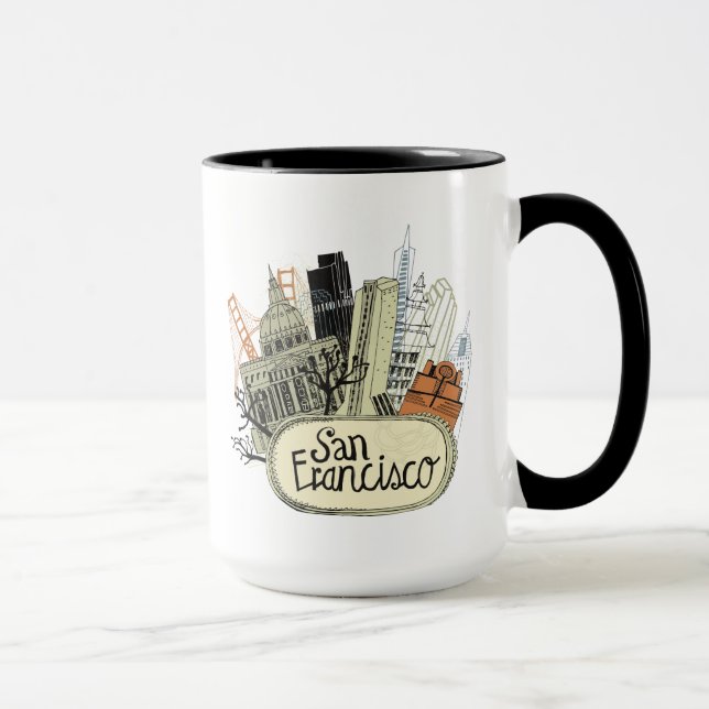 Hand gezeichnetes San Francisco Tasse (Rechts)