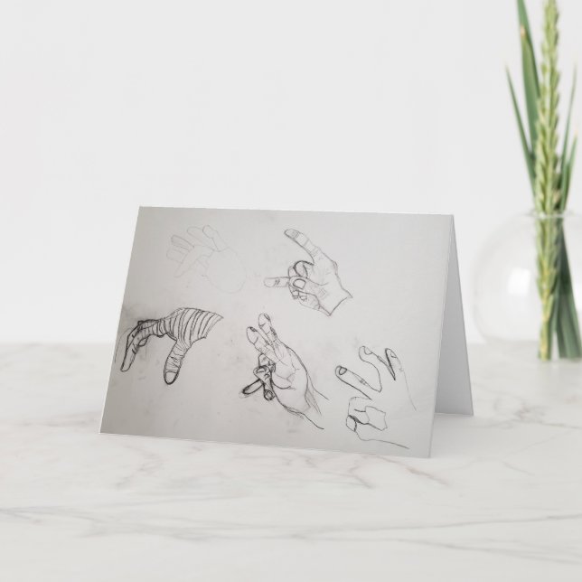 "Hand gezogen" Dankeschön Karte (Vorderseite)