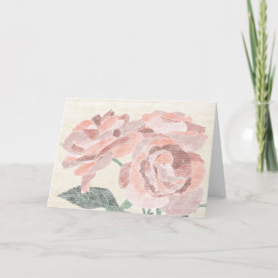 Hand gezogene Rose Blankokarte Dankeskarte