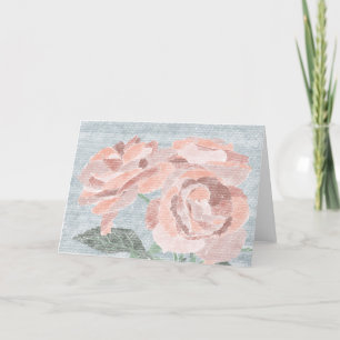 Hand gezogene Rose Blankokarte Dankeskarte