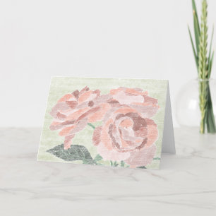 Hand gezogene Rose Blankokarte Dankeskarte