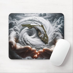 Hand Gottes, die Florida in einem Hurrikan hält Mousepad