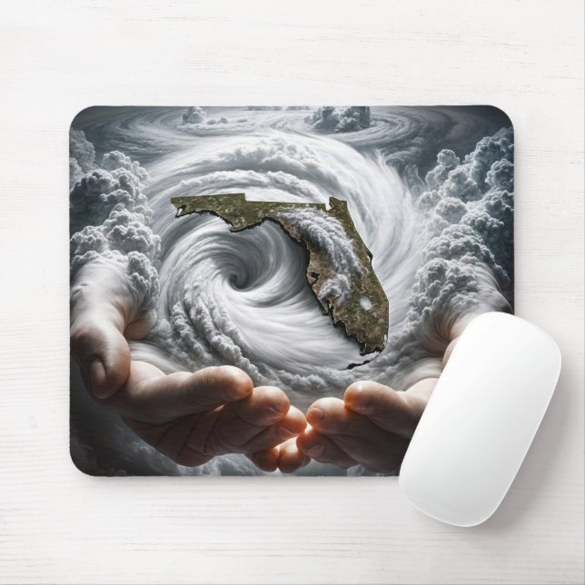 Hand Gottes, die Florida in einem Hurrikan hält Mousepad (Mit Mouse)