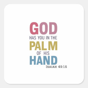 Hand Gottes Vorsehung, die dich immer lenkt Quadratischer Aufkleber