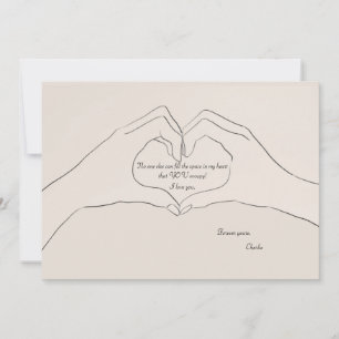Hand Heart Gesture Card Mitteilungskarte