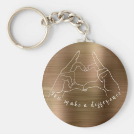 Hand Heart Symbol mit Sie machen einen Unterschied Schlüsselanhänger