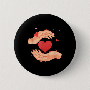 Hand Heart Wohltätigkeit Volunteering Kindness Spe Button