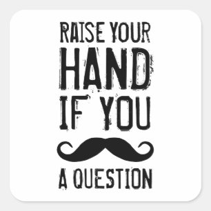 Hand heben quadratischer aufkleber