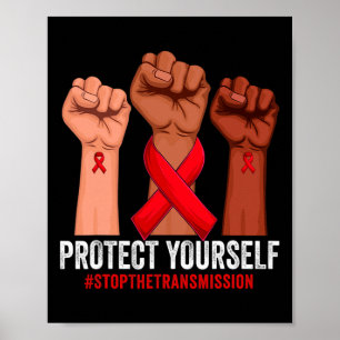 Hand heben Schützen Sie sich HIV-AIDS-Bewusstsein Poster