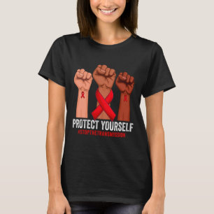 Hand heben Schützen Sie sich HIV-AIDS-Bewusstsein T-Shirt