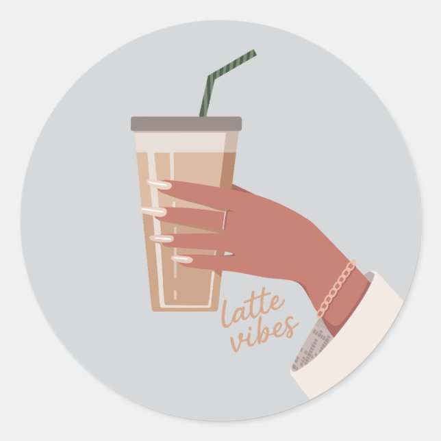 Hand Holding A Cup Of Coffee Runder Aufkleber (Vorderseite)