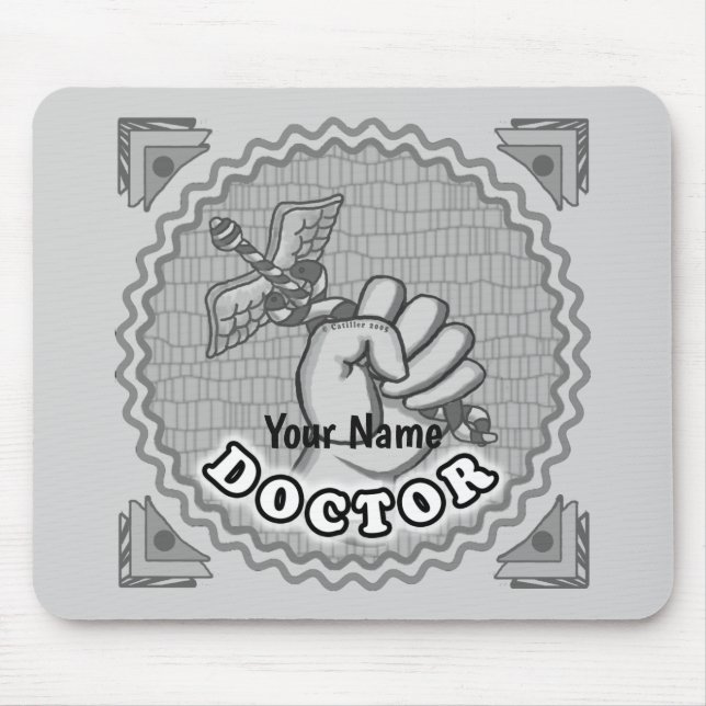 Hand holding caduceus doctor  mousepad (Vorne)