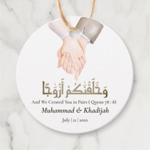 Hand Holding Quote An-Naba 8 muslimische Hochzeit Geschenkanhänger