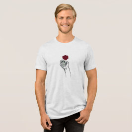 Hand Holding Rose Minimal Art Men’s T-Shirt Tri-Blend Shirt