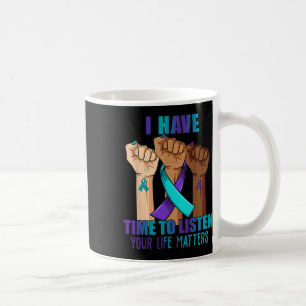 Hand, ich habe Zeit, mir die Suizidprävention vor  Kaffeetasse