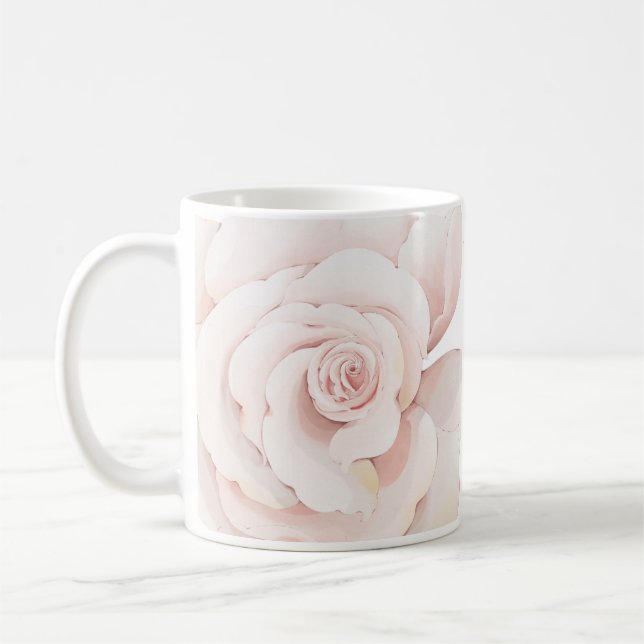Hand Iillustrierte Rosendrucke Kaffeetasse (Links)