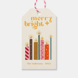 Hand-Illustrated Merry + Bright Christmas  Cushion Geschenkanhänger