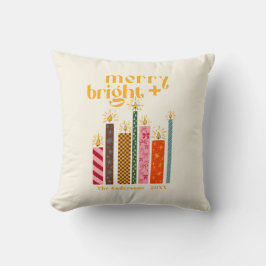 Hand-Illustrated Merry + Bright Christmas  Cushion Kissen